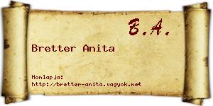 Bretter Anita névjegykártya