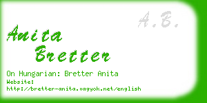 anita bretter business card